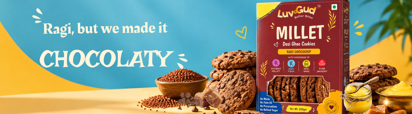 Ragi chocolaty LuvGud millet cookies