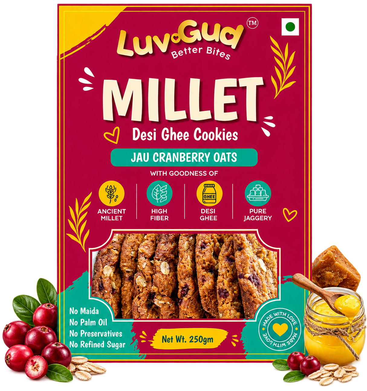 Jau Cranberry Oats cookies