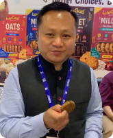 Customer enjoying a LuvGud cookie